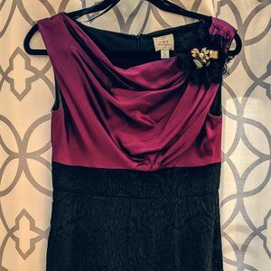 Purple/Black colorblock cocktail dress